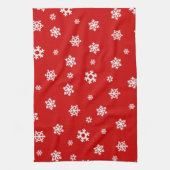 Sneeuwvlokken (wit) [kerstpatroon] theedoek (Verticaal)