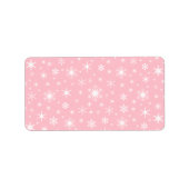 Sneeuwvlokken - Wit op Roze Etiket (Voorkant)