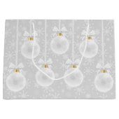 Sneeuwvlokken Witte Ornament Kerstvakantie Groot Cadeauzakje (Voorkant)