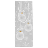 Sneeuwvlokken Witte Ornament Kerstvakantie Wijn Cadeautas (Achterkant)
