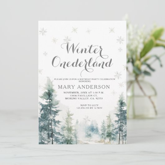 Sneeuwvlokken Witte Winter Onederland Verjaardag Kaart (Staand voorkant)