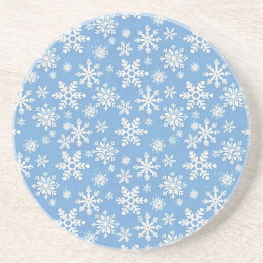 Sneeuwvlokken Zandsteen Onderzetter (Voorkant)