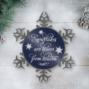Sneeuwvlokken zijn Kusjes uit de Hemel Elegant Sch Tin Sneeuwvlok Ornament