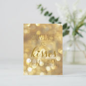 Sneeuwvlokken zijn kussen uit de hemel - Gold Glit Briefkaart (Staand voorkant)