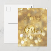 Sneeuwvlokken zijn kussen uit de hemel - Gold Glit Briefkaart (Voorkant / Achterkant)