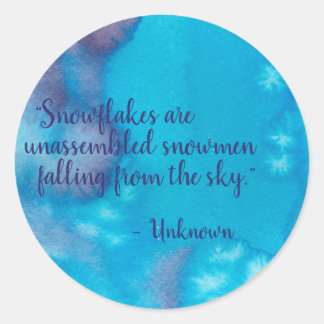 Sneeuwvlokken zijn niet-gemonteerde Snowmen, Water Ronde Sticker