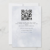 Sneeuwvlokken Zilver Blauw Winter QR Code Bruiloft Kaart (Achterkant)