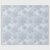 Sneeuwvlokken Zilveren Glitter Dusty Blue Sparkle Cadeaupapier (Vlak)