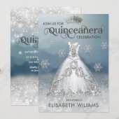 Sneeuwvlokken Zilveren jurk ombre tiara Quinceañer Kaart (Voorkant / Achterkant)