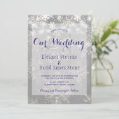 Sneeuwvlokken zilveren lichten winter wonderland b kaart (Staand voorkant)