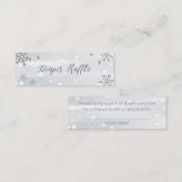 Sneeuwvlokken Zilvergrijs Baby shower Duivel Raffl Mini Visitekaartje