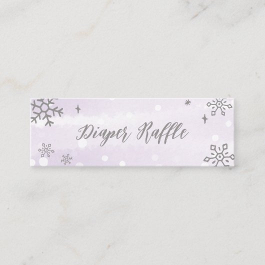 Sneeuwvlokken Zilvergrijs Baby shower Duivel Raffl Mini Visitekaartje (Voorkant)