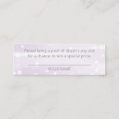 Sneeuwvlokken Zilvergrijs Baby shower Duivel Raffl Mini Visitekaartje (Achterkant)