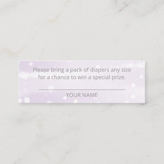 Sneeuwvlokken Zilvergrijs Baby shower Duivel Raffl Mini Visitekaartje (Achterkant)