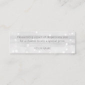 Sneeuwvlokken Zilvergrijs Baby shower Duivel Raffl Mini Visitekaartje (Achterkant)