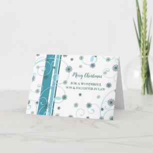 Sneeuwvlokken Zoon & Dochter in Recht Vrolijk Kers Feestdagen Kaart