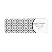 Sneeuwvlokken zwart en wit etiket (Voorkant)