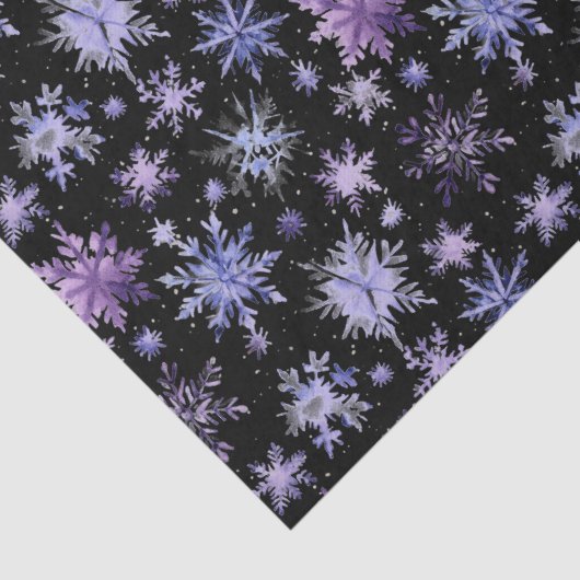Sneeuwvlokken zwart paarse tissuepapier (Detail)