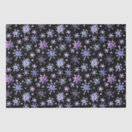 Sneeuwvlokken zwart paarse tissuepapier