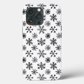 Sneeuwvlokken Zwart-wit patroon Case-Mate iPhone Case (Achterkant)