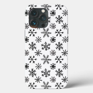 Sneeuwvlokken Zwart-wit patroon Case-Mate iPhone Case