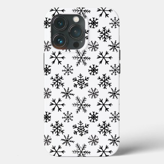 Sneeuwvlokken Zwart-wit patroon Case-Mate iPhone Case (Achterkant)