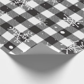 Sneeuwvlokken Zwarte witte buffelplaat Cadeaupapier (Hoek)