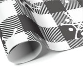 Sneeuwvlokken Zwarte witte buffelplaat Cadeaupapier (Rol Hoek)