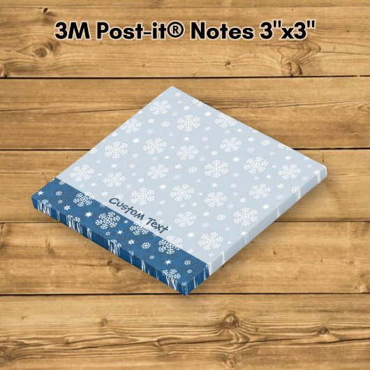 Sneeuwvlokkenpatroon op blauw post-it® notes