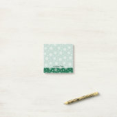 Sneeuwvlokkenpatroon op cadmiumgroene Post-it-noti Post-it® Notes (Op bureau)
