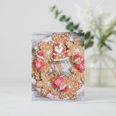 sneeuwvlokker kerstkoekjes feestdagenkaart (Staand voorkant)