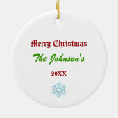 Sneeuwvlokker ornament 1 (Personaliseer) (Achterkant)