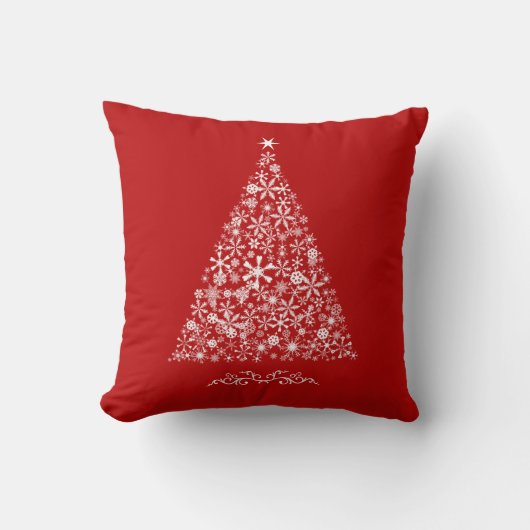 Sneeuwvlokkerboom op rood kussen (Voorkant)