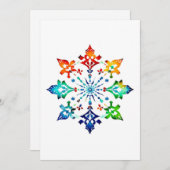 Sneeuwvlokontwerp B - Pen & Inkt Feestdagenkaart (Voorkant / Achterkant)