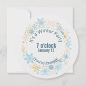 sneeuwvlokontwerp winterpartij kaart (Voorkant)