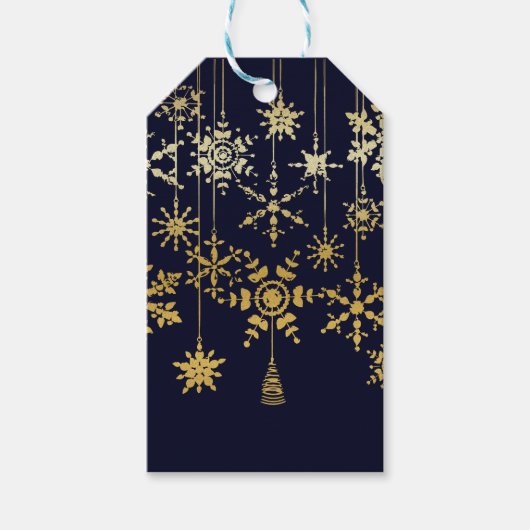 Sneeuwvlokornamenten Cadeaulabel (Voorkant)