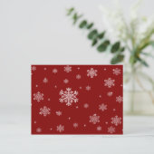 Sneeuwvlokpatroon 1 - Rood/Wit Kerst Briefkaart (Staand voorkant)