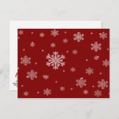 Sneeuwvlokpatroon 1 - Rood/Wit Kerst Briefkaart (Voorkant / Achterkant)