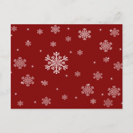 Sneeuwvlokpatroon 1 - Rood/Wit Kerst Briefkaart (Voorkant)