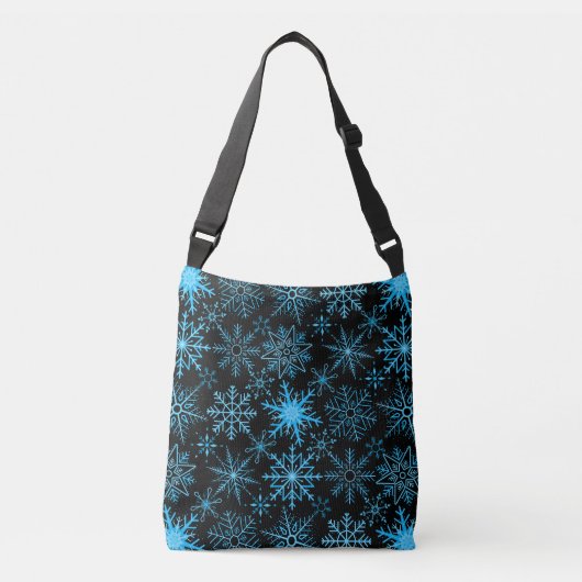 Sneeuwvlokpatroon blauw crossbody tas (Voorkant)