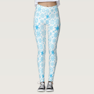 Sneeuwvlokpatroon blauw leggings