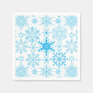 Sneeuwvlokpatroon blauw servet