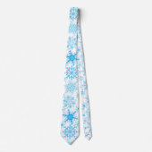 Sneeuwvlokpatroon blauw stropdas (Voorkant)
