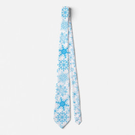 Sneeuwvlokpatroon blauw stropdas