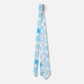 Sneeuwvlokpatroon blauw stropdas (Achterkant)