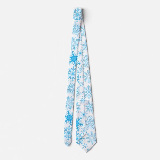 Sneeuwvlokpatroon blauw stropdas (Achterkant)