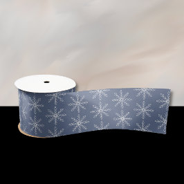 Sneeuwvlokpatroon Donkerblauw lint