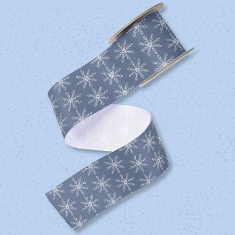 Sneeuwvlokpatroon Donkerblauwe Lint