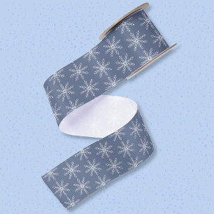 Sneeuwvlokpatroon Donkerblauwe Lint