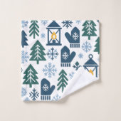 Sneeuwvlokpatroon in het winterbos bad handdoek (Wasdoekje)
